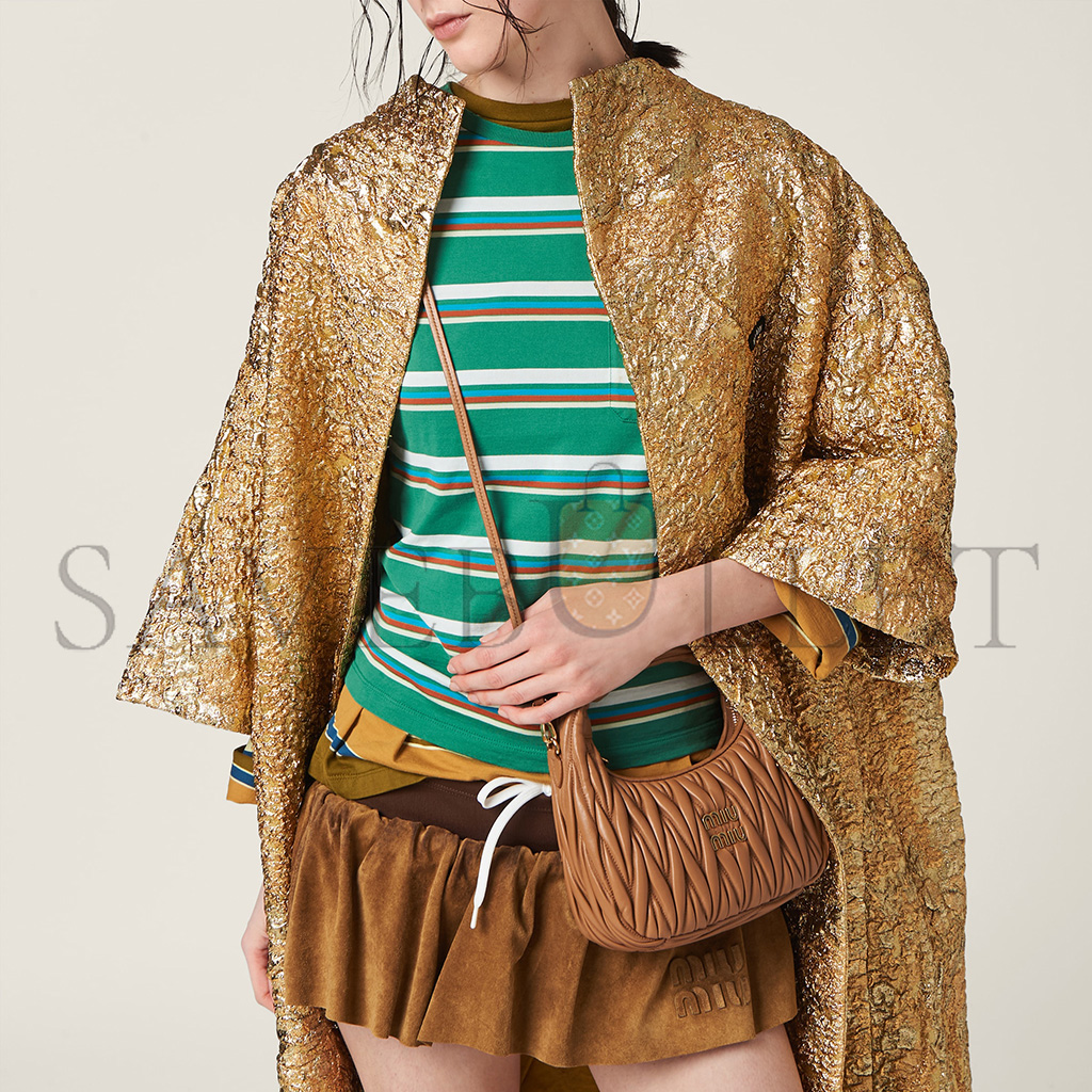 MIU MIU WANDER MATELASSÉ NAPPA LEATHER HOBO BAG 5BC125 (20*17*6cm) MIU MIU WANDER MATELASSÉ NAPPA LEATHER HOBO BAG 5BC125 (20*17*6cm)